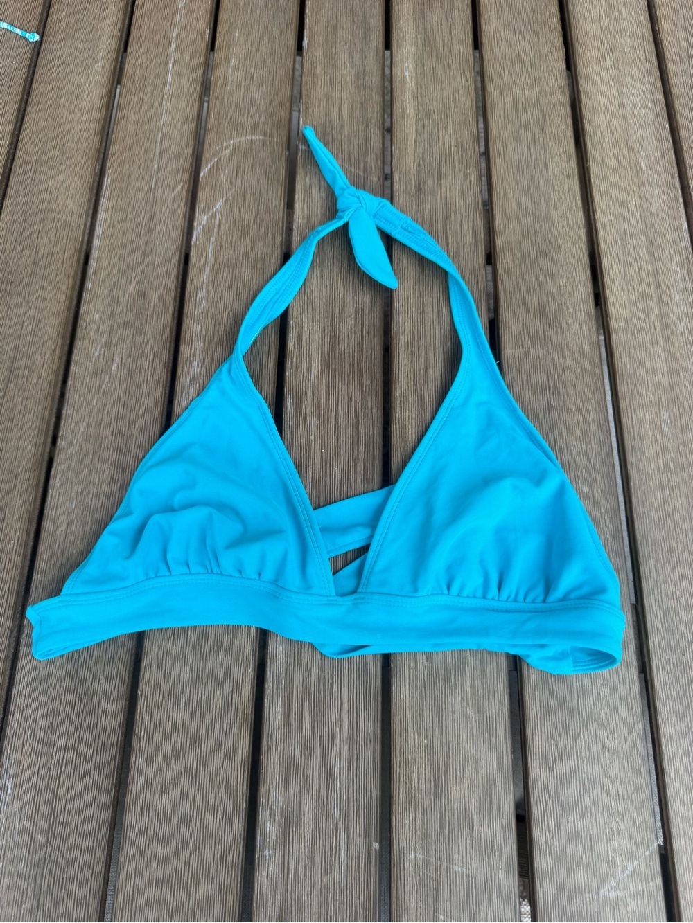Old Navy Turquoise Halter Triangle Bikini Top Size XL Tie Back Swim Top